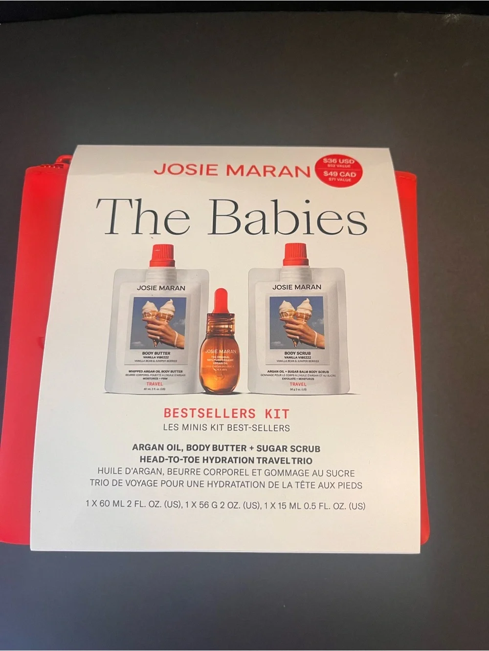 JOSIE MARAN The Babies Bestsellers Kit in Bright Red Pouch